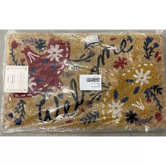 Anthropologie Flourished Welcome Doormat Birds, NIP - Picture 3 of 3